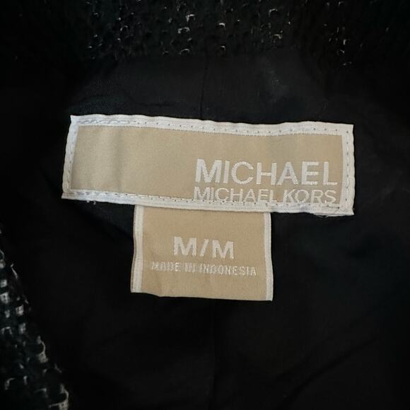 MICHAEL by Michael Kors Blazer Black Silver White Chain Cropped Women's Medium - Picture 4 of 11